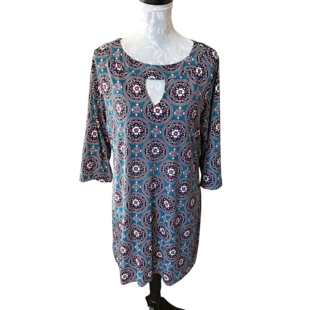 Lulu-B Womens Athletic Dress Long Sleeve Colorful UPF 50+ Large Green Red